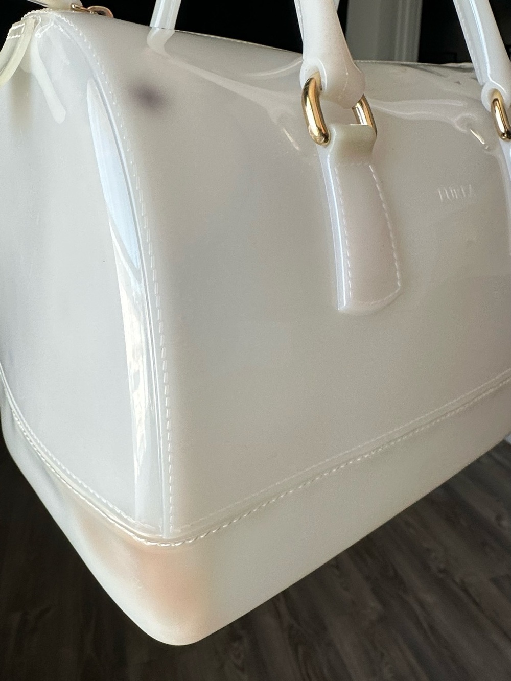 Furla Candy Bag Ivory Pearl White Jelly Satchel - Picture 8 of 12